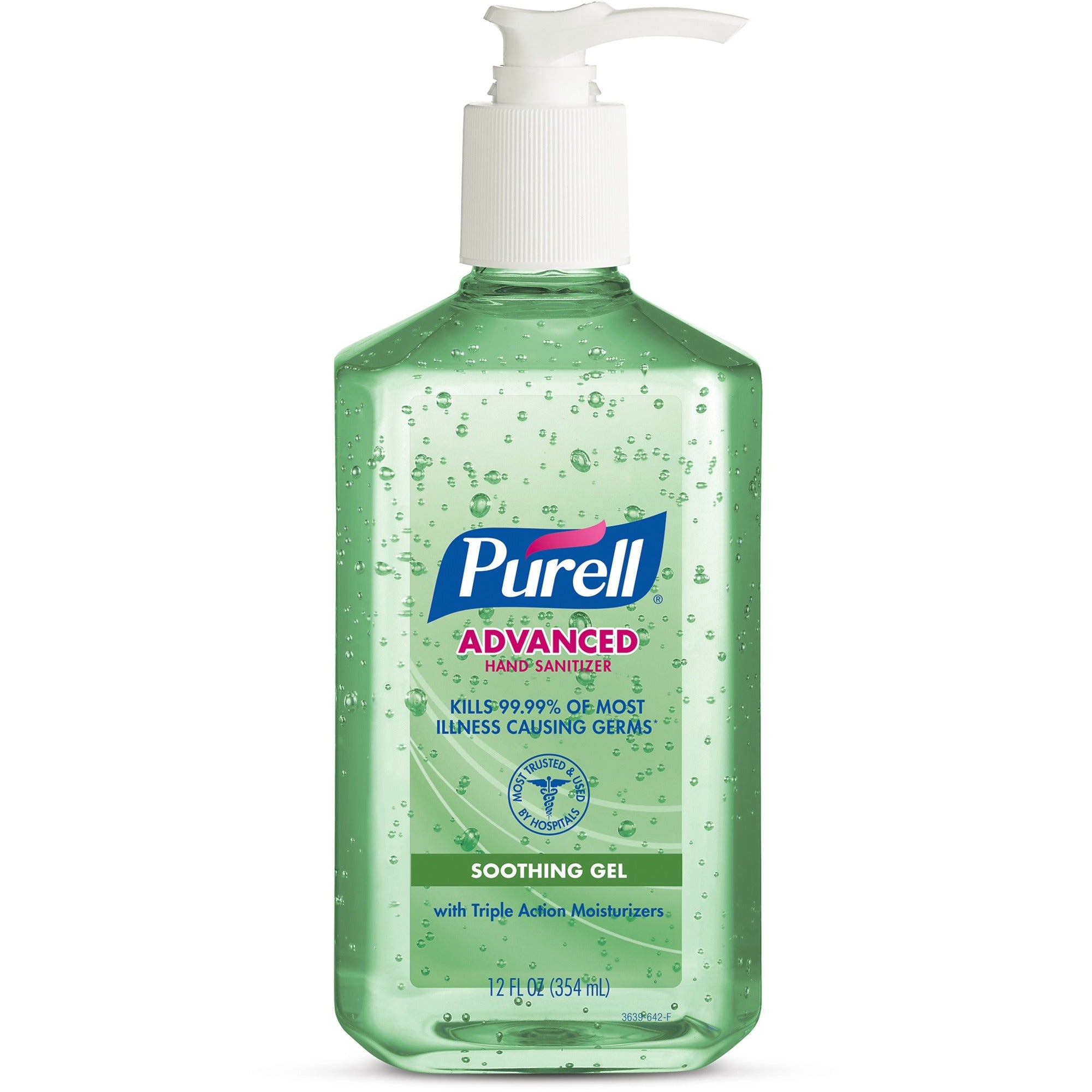PURELL® Hand Sanitizer Gel - 12 fl oz - Pump Bottle Dispenser - Kill Germs - Hand, Skin - Clear - Non-sticky, Residue-free - 1 Each
