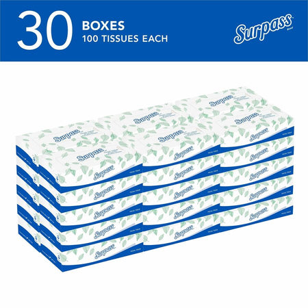 Surpass Flat Box Facial Tissue for Business - Front