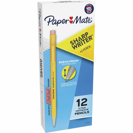 Paper Mate Sharpwriter Mechanical Pencil - 0.7 mm Lead - #2 - Goldenrod Barrel - 1 Dozen