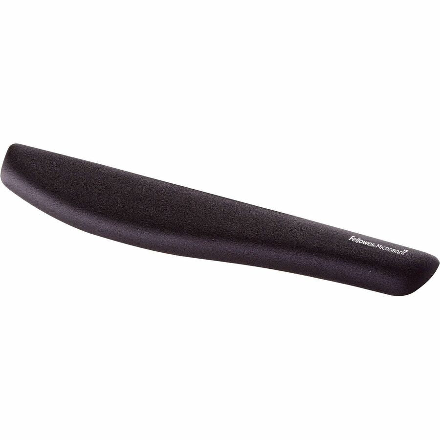 Fellowes PlushTouch Microban Keyboard Wrist Rest - 1" Height x 18.13" Width x 3.19" Depth - Black - Polyurethane - Wear Resistant, Tear Resistant, Skid Proof - 1 Each