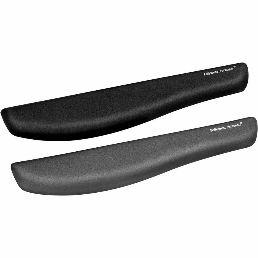 Fellowes PlushTouch Microban Keyboard Wrist Rest - 1" Height x 18.13" Width x 3.19" Depth - Graphite - Polyurethane, Foam - Wear Resistant, Tear Resistant, Skid Proof - 1 Each