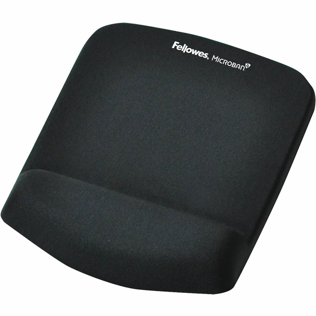 Fellowes PlushTouch Microban Mouse Pad Wrist Rest - 1" Height x 7.25" Width x 9.38" Depth - Black - Polyurethane, Foam - Wear Resistant, Tear Resistant, Skid Proof - 1 Each