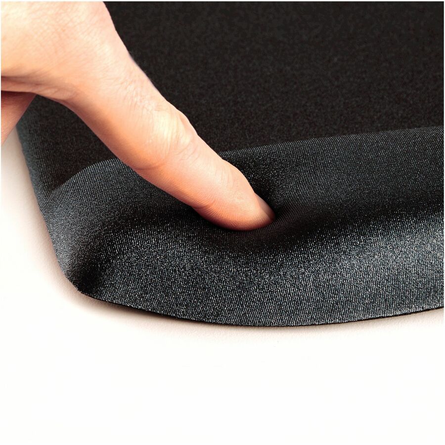 Fellowes PlushTouch Microban Mouse Pad Wrist Rest - 1" Height x 7.25" Width x 9.38" Depth - Black - Polyurethane, Foam - Wear Resistant, Tear Resistant, Skid Proof - 1 Each