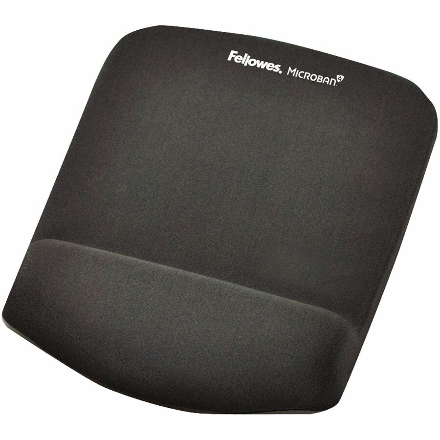 Fellowes PlushTouch Microban Mouse Pad Wrist Rest - 1" Height x 7.25" Width x 9.38" Depth - Graphite - Polyurethane, Foam - Wear Resistant, Tear Resistant, Skid Proof - 1 Each