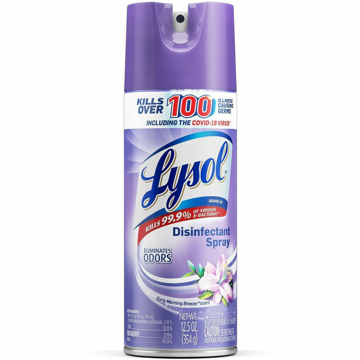 Lysol Early Morning Breeze Disinfectant Spray - 12.5 fl oz (0.4 quart) - Early Morning Breeze Scent - Disinfectant - Clear Can - 1 Each