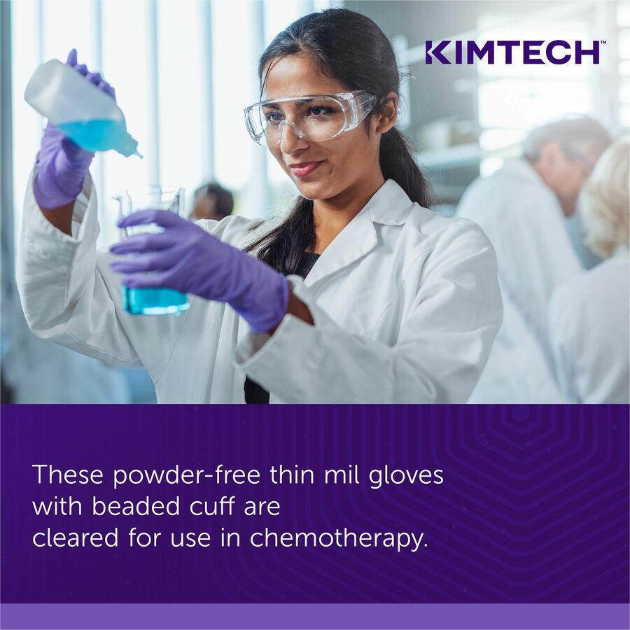 KIMTECH Purple Nitrile Exam Gloves - 12" - 6 mil Thickness - X-Large Size - Purple - Latex-free, Textured Fingertip, Durable, Tear Resistant - For Chemotherapy - 50/Box - 10 / Carton