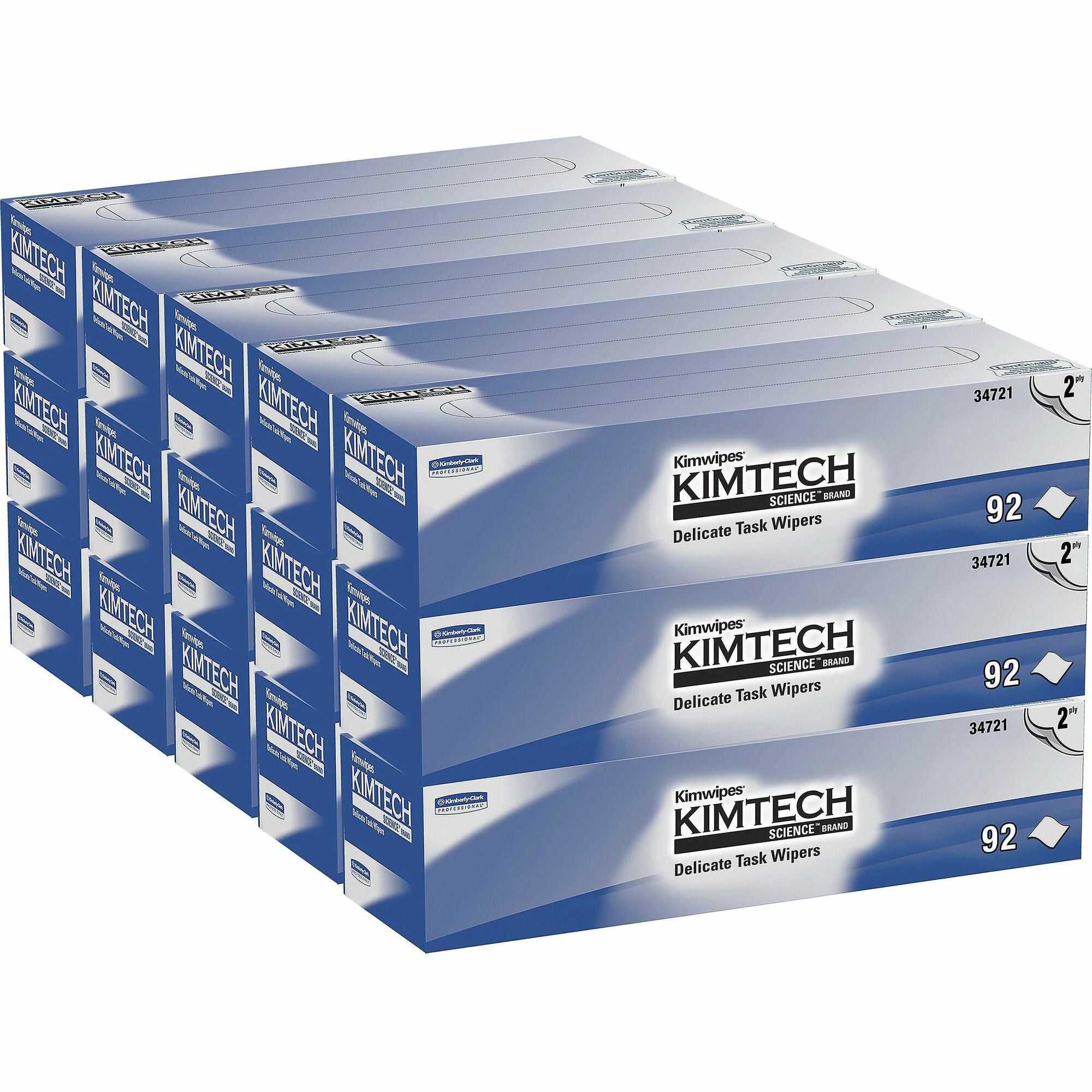 KIMTECH Science Kimwipes Delicate Task Wipers - 2 Ply - 14.40" Width x 16.40" Length - White - 92/Pack - 15 / Carton