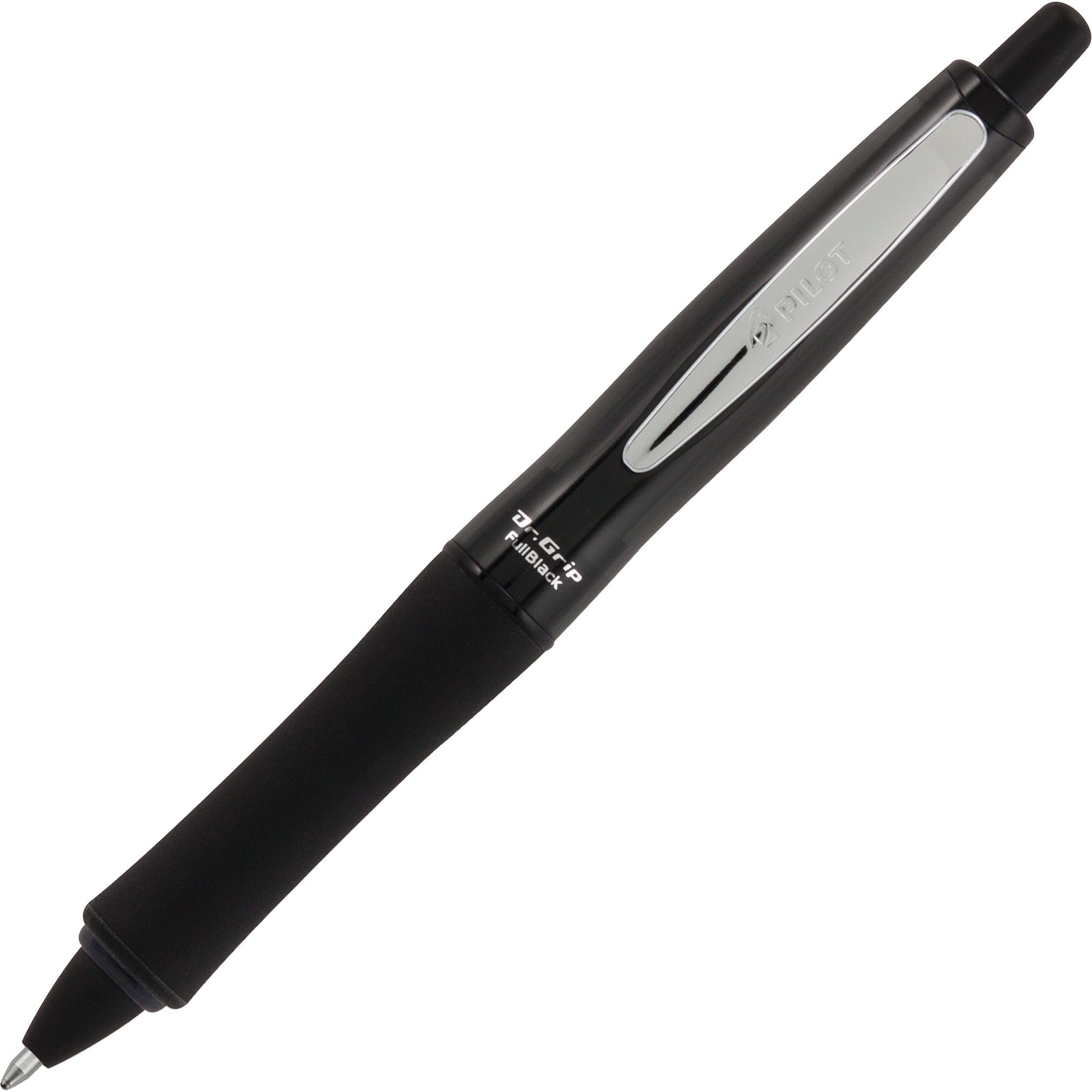 Pilot Dr. Grip Center of Gravity Retractable Ballpoint Pens - 1 mm Medium Rectangle Pen Point - Refillable - Retractable - Black Ink - Black Barrel - 1 Each