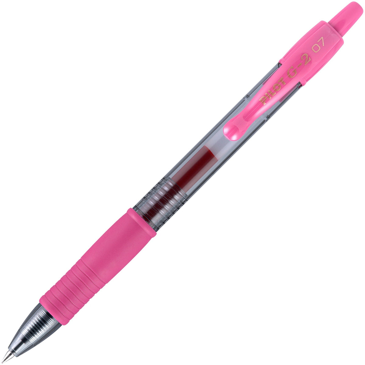 Pilot G2 -7 Retractable Gel Roller Pens - 0.7 mm Fine Pen Point - Refillable - Retractable - Pink Ink - Gel-based - Translucent Barrel - 1 Dozen