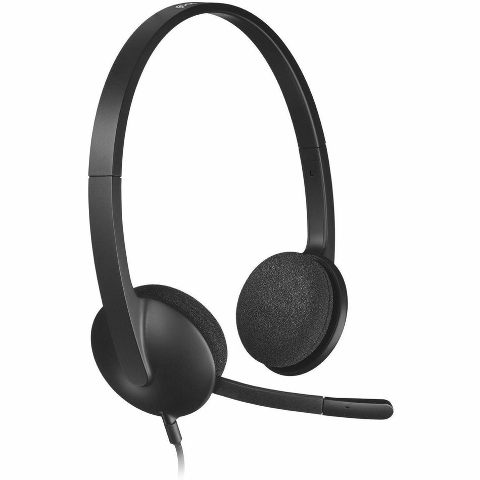 Logitech USB Headset H340 - Stereo - USB - Wired - 20 Hz to 20 kHz - Over-the-head - Binaural - Semi-open - 6 ft Cable - Black