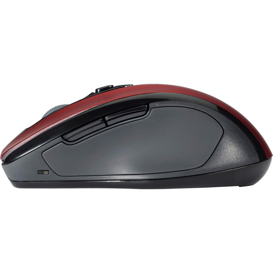 Kensington Pro Fit Mid-Size Wireless Mouse - Optical - Wireless - Radio Frequency - 2.40 GHz - Ruby Red - USB - 1750 dpi - Scroll Wheel - 3 Button(s) - Right-handed - 1 Each