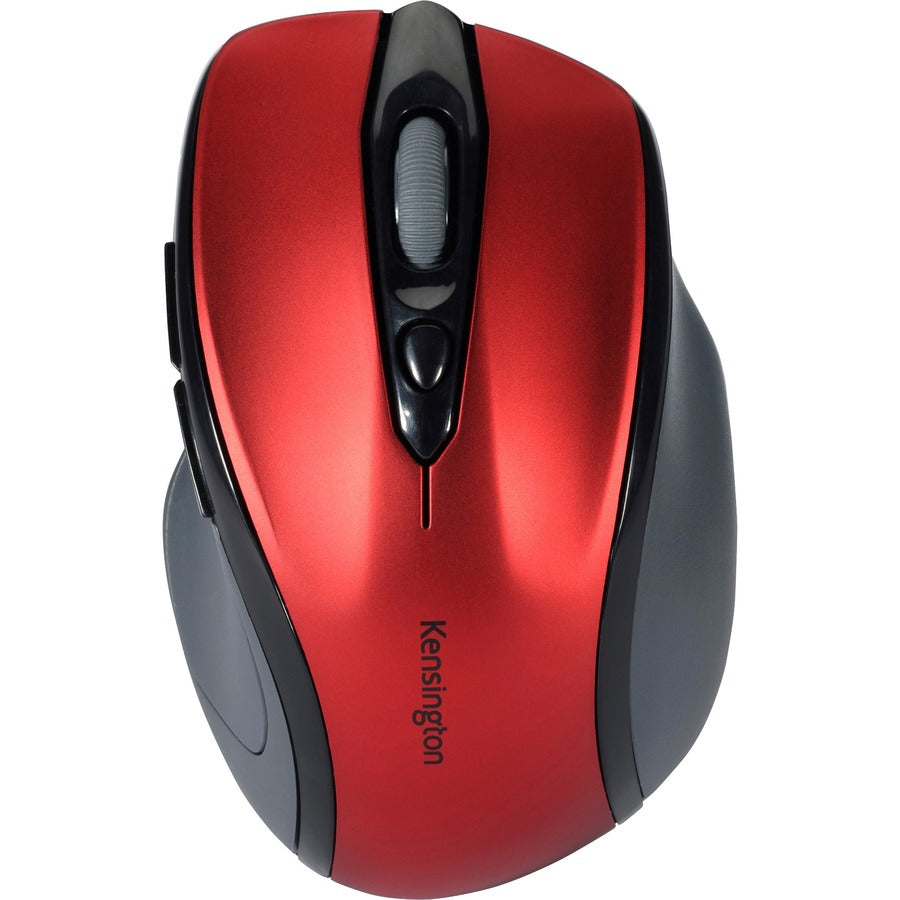Kensington Pro Fit Mid-Size Wireless Mouse - Optical - Wireless - Radio Frequency - 2.40 GHz - Ruby Red - USB - 1750 dpi - Scroll Wheel - 3 Button(s) - Right-handed - 1 Each
