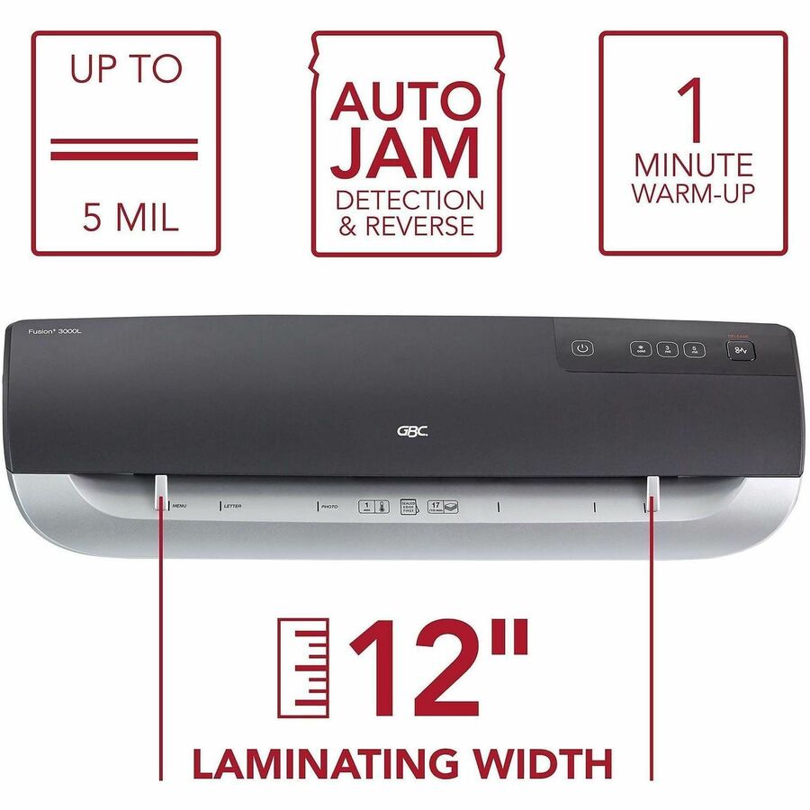 GBC Fusion 3000L 12" Laminator - Pouch - 12" Lamination Width - 5 mil Lamination Thickness - 4.3" Height x 5.8" Width