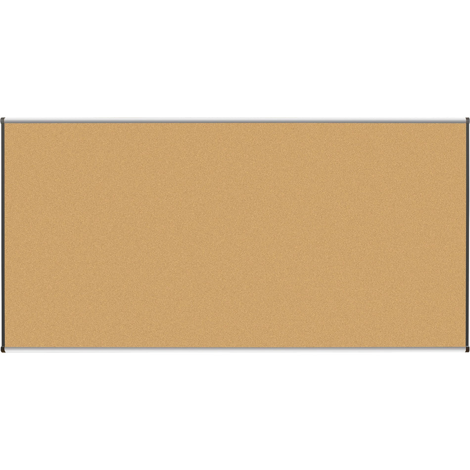 Lorell Satin-Finish Bulletin Board - 96" Board Height x 48" Board Width - Natural Cork Surface - Durable, Self-healing - Silver Anodized Aluminum Frame - 1 Each