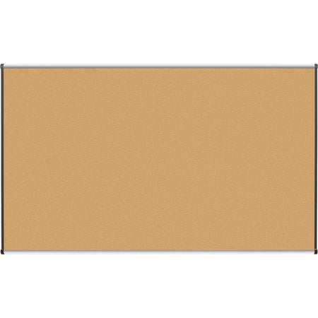 Lorell Satin-Finish Bulletin Board - 72" Board Height x 48" Board Width - Natural Cork Surface - Durable, Self-healing - Silver Anodized Aluminum Frame - 1 Each