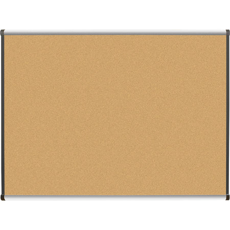 Lorell Satin-Finish Bulletin Board - 48" Board Height x 36" Board Width - Natural Cork Surface - Durable, Self-healing - Silver Anodized Aluminum Frame - 1 Each