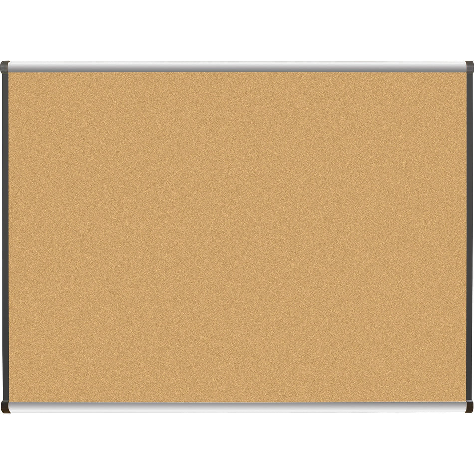 Lorell Satin-Finish Bulletin Board - 48" Board Height x 36" Board Width - Natural Cork Surface - Durable, Self-healing - Silver Anodized Aluminum Frame - 1 Each