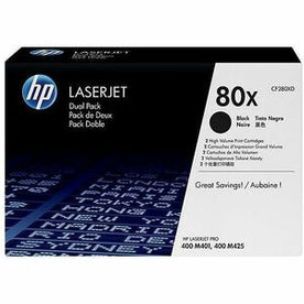 HP 80X (CF280XD) Original High Yield Laser Toner Cartridge - Dual Pack - Black - 1 Carton - Large