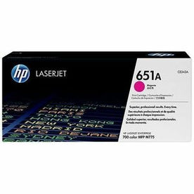 HP 651A (CE343A) Original Laser Toner Cartridge - Single Pack - Magenta - 1 Each - Large