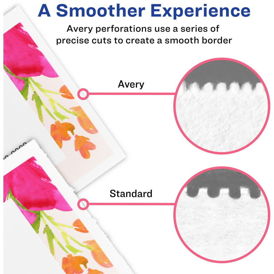 Avery® Laser Inkjet Tear-Away Cards Door Hanger - Double-sided, Sturdy, Printable - White - 80 / Pack