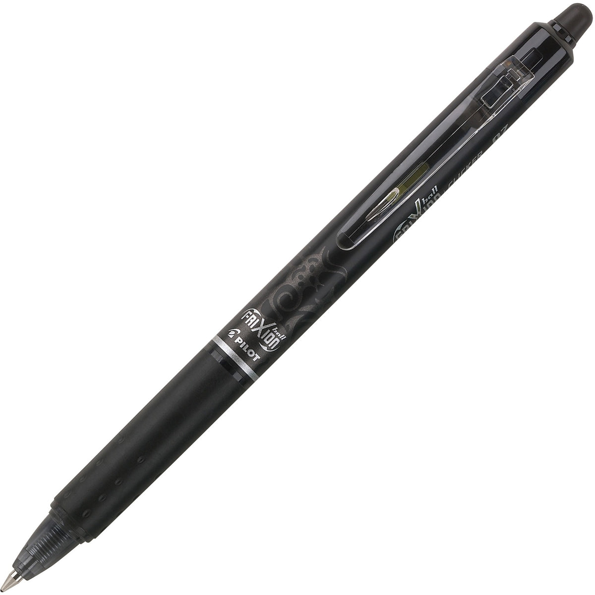 Pilot FriXion .7mm Clicker Erasable Gel Pens - 0.7 mm Pen Point - Retractable - Erasable - Black Ink - Gel-based - Black Barrel - 1 Dozen