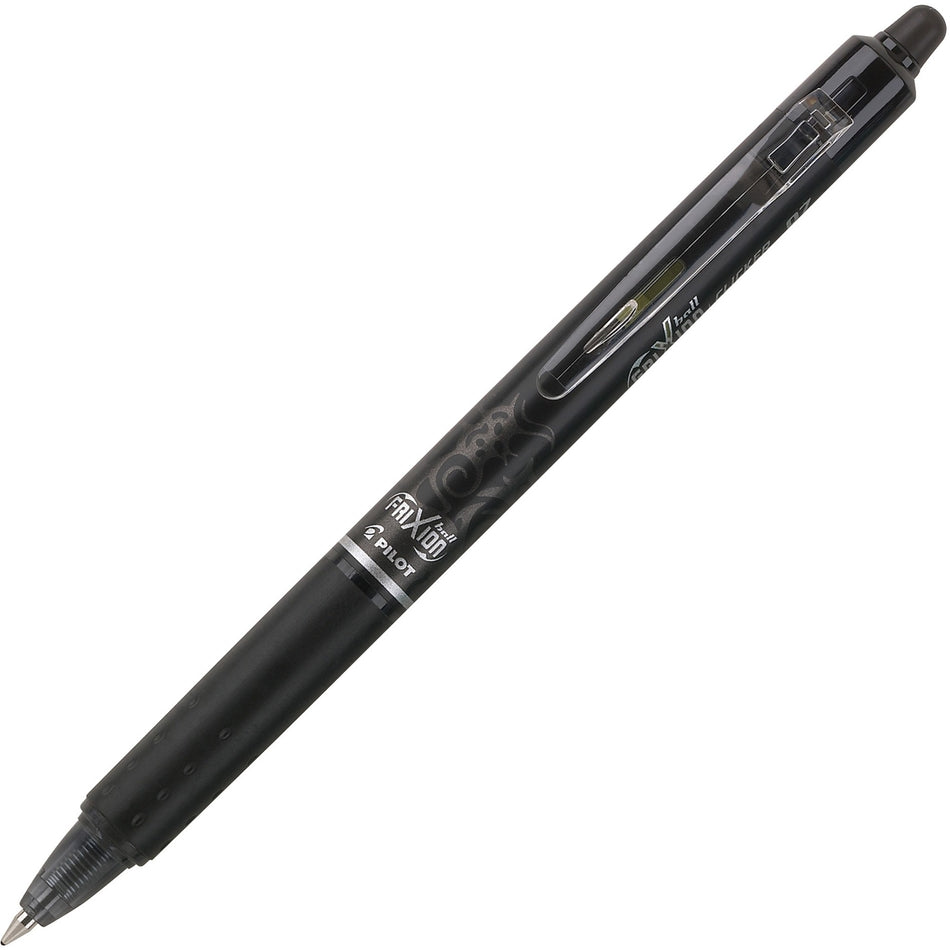Pilot FriXion .7mm Clicker Erasable Gel Pens - 0.7 mm Pen Point - Retractable - Erasable - Black Ink - Gel-based - Black Barrel - 1 Dozen