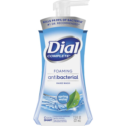 Dial Complete Spring Water Foaming Soap - Spring Water Scent - 7.50 fl oz - Pump Bottle Dispenser - Kill Germs - Hand - Blue - 1 Each