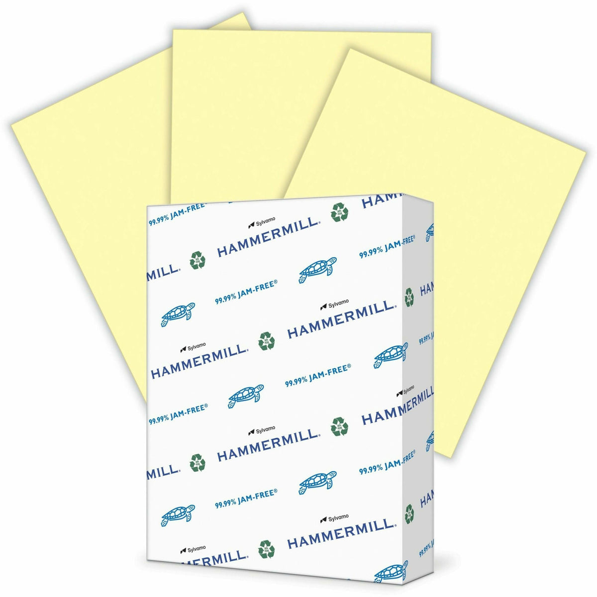 Hammermill Colors Recycled Copy Paper - Canary - 96 Brightness - Letter - 8 1/2" x 11" - 24 lb Basis Weight - Smooth - Sustainable Forestry Initiative (SFI) - Jam-free, Acid-free - Canary - 500 / Ream