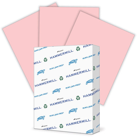 Hammermill Colors Recycled Copy Paper - Pink - Letter - 8 1/2" x 11" - 24 lb Basis Weight - Smooth - Sustainable Forestry Initiative (SFI) - Jam-free, Acid-free - Pink - 500 / Ream