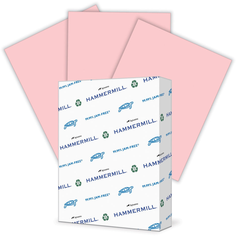 Hammermill Colors Recycled Copy Paper - Pink - Letter - 8 1/2" x 11" - 24 lb Basis Weight - Smooth - Sustainable Forestry Initiative (SFI) - Jam-free, Acid-free - Pink - 500 / Ream