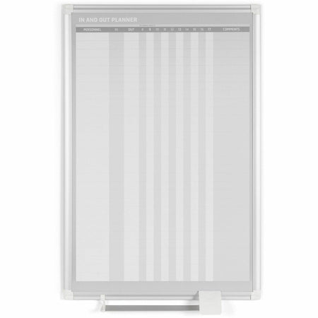 MasterVision Magnetic In/Out Vertical Planner Board - 24" (2 ft) Width x 36" (3 ft) Height - White Lacquered Steel Surface - Aluminum Frame - Rectangle - Magnetic - Marker Tray - 1 Each