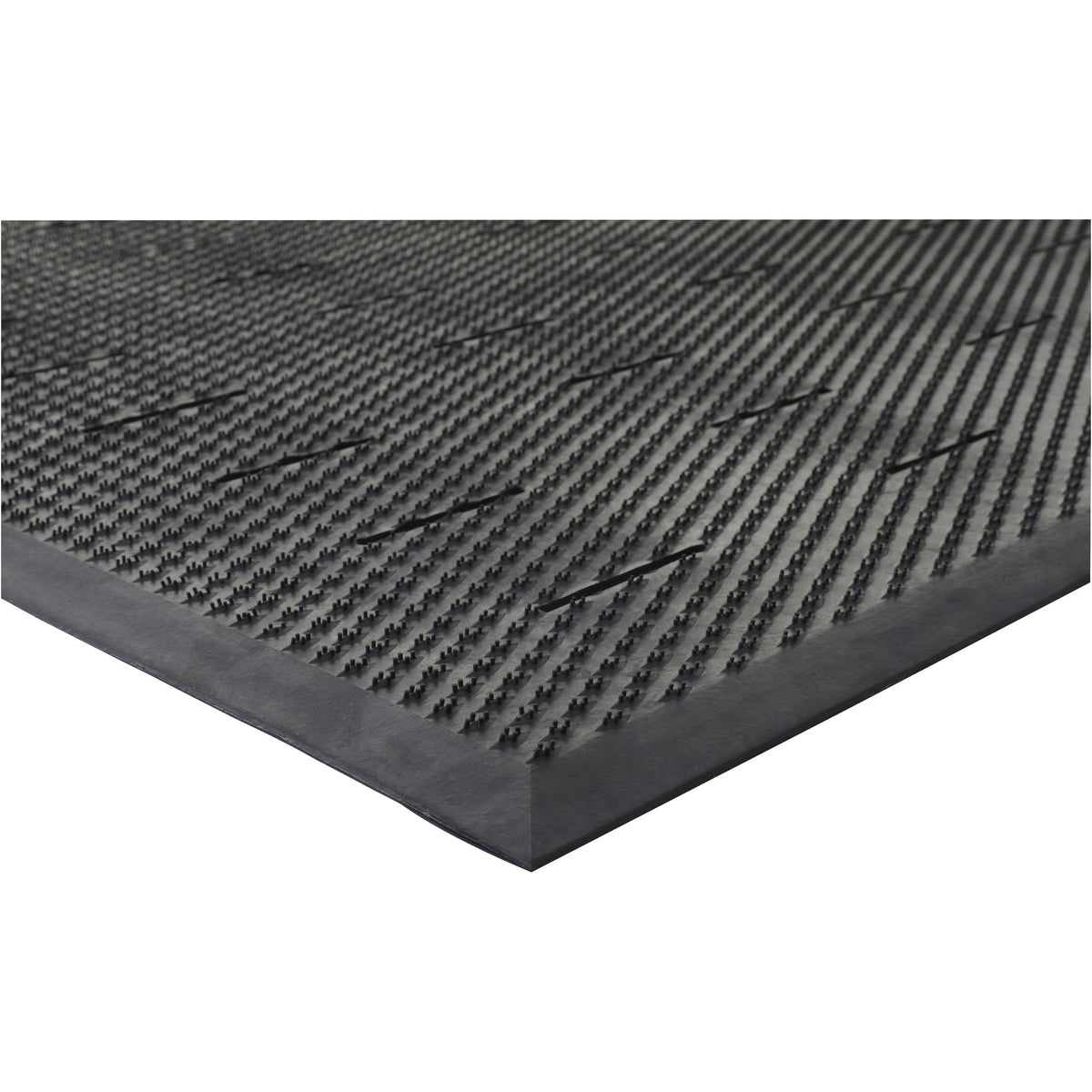 Genuine Joe Free Flow Comfort Anti-fatigue Mat - 48" Length x 36" Width x 0.500" Thickness - Rubber - Black - 1 Each