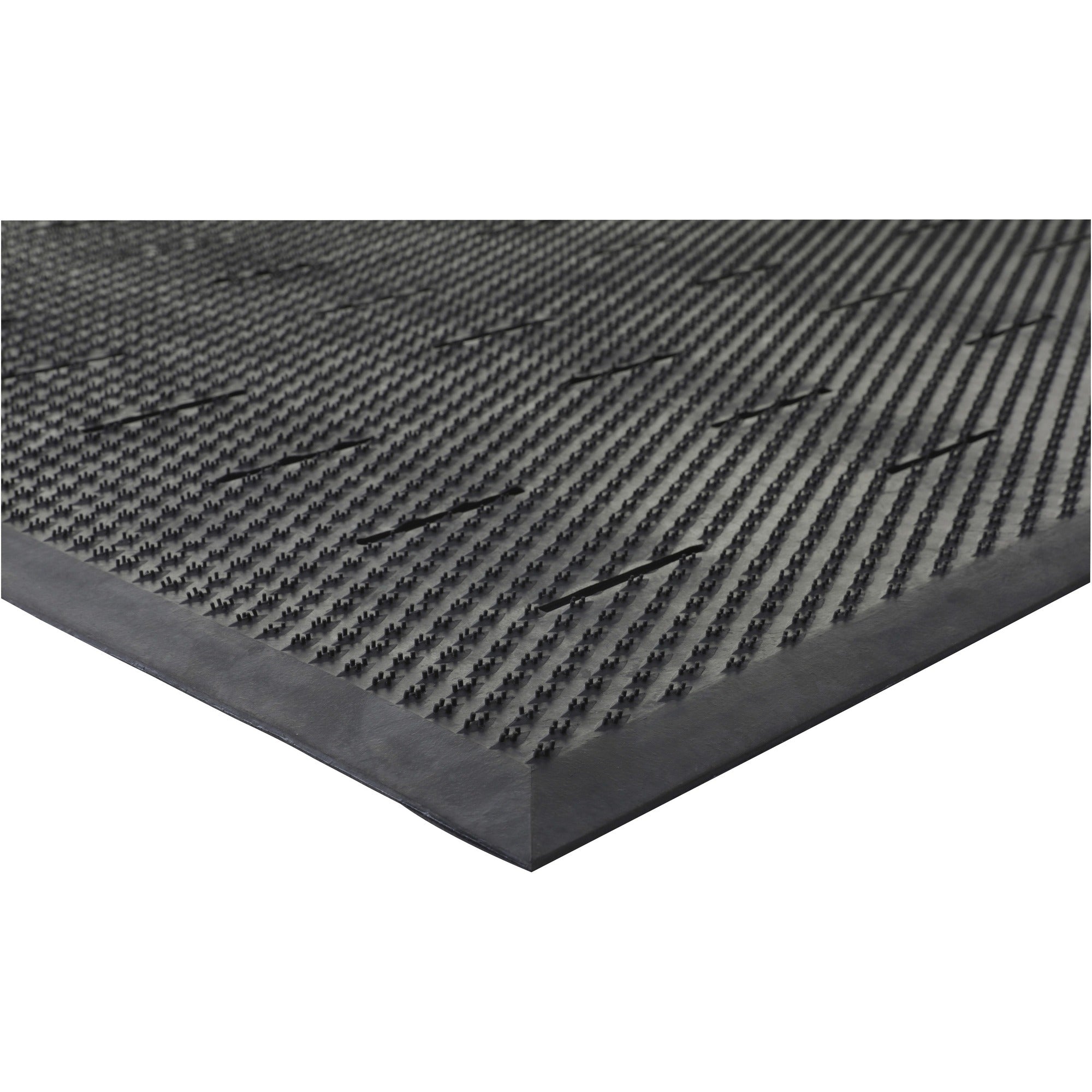 Genuine Joe Free Flow Comfort Anti-fatigue Mat - 48" Length x 36" Width x 0.500" Thickness - Rubber - Black - 1 Each
