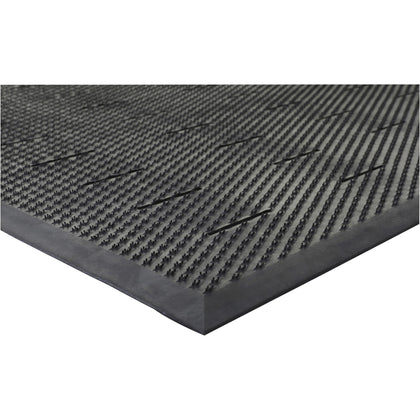 Genuine Joe Free Flow Comfort Anti-fatigue Mat - 48" Length x 36" Width x 0.500" Thickness - Rubber - Black - 1 Each