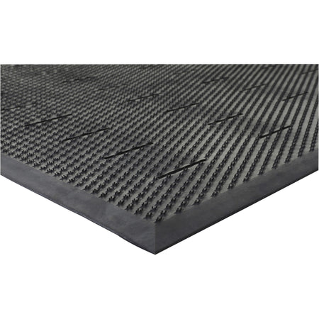 Genuine Joe Free Flow Comfort Anti-fatigue Mat - 48" Length x 36" Width x 0.500" Thickness - Rubber - Black - 1 Each