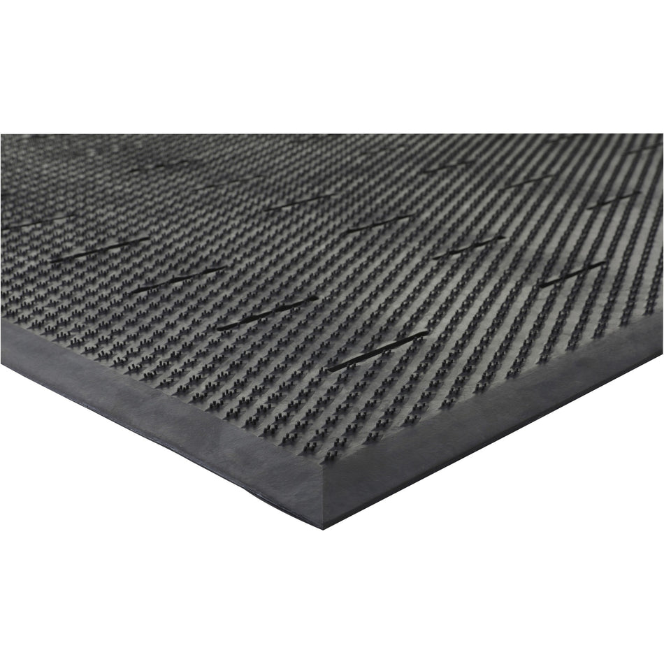 Genuine Joe Free Flow Comfort Anti-fatigue Mat - 48" Length x 36" Width x 0.500" Thickness - Rubber - Black - 1 Each
