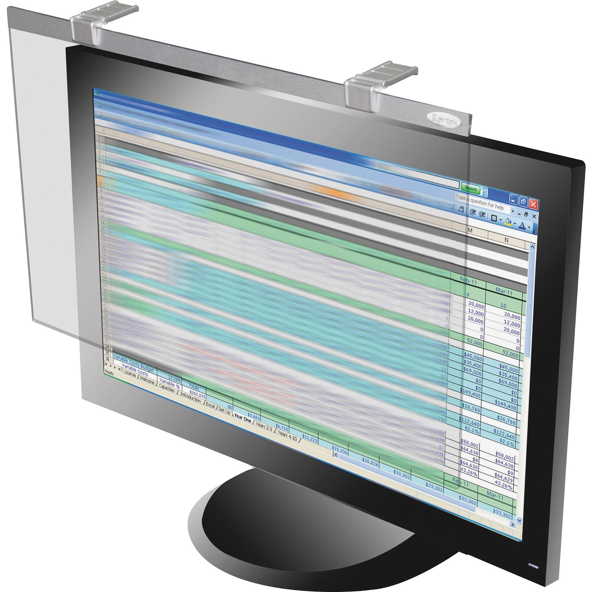 Kantek LCD Protect Privacy/Anti-Glare Filter Silver - For 22" WidescreenMonitor - Scratch Resistant - Anti-glare - 1 Each