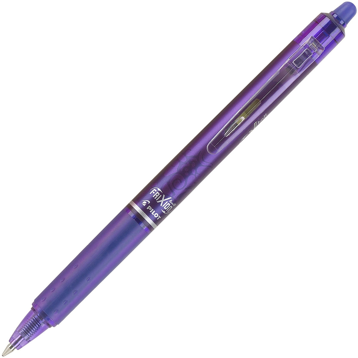 Pilot FriXion .7mm Clicker Erasable Gel Pens - 0.7 mm Fine Needle Pen Point - Retractable - Erasable - Purple Ink - Gel-based - 1 Dozen