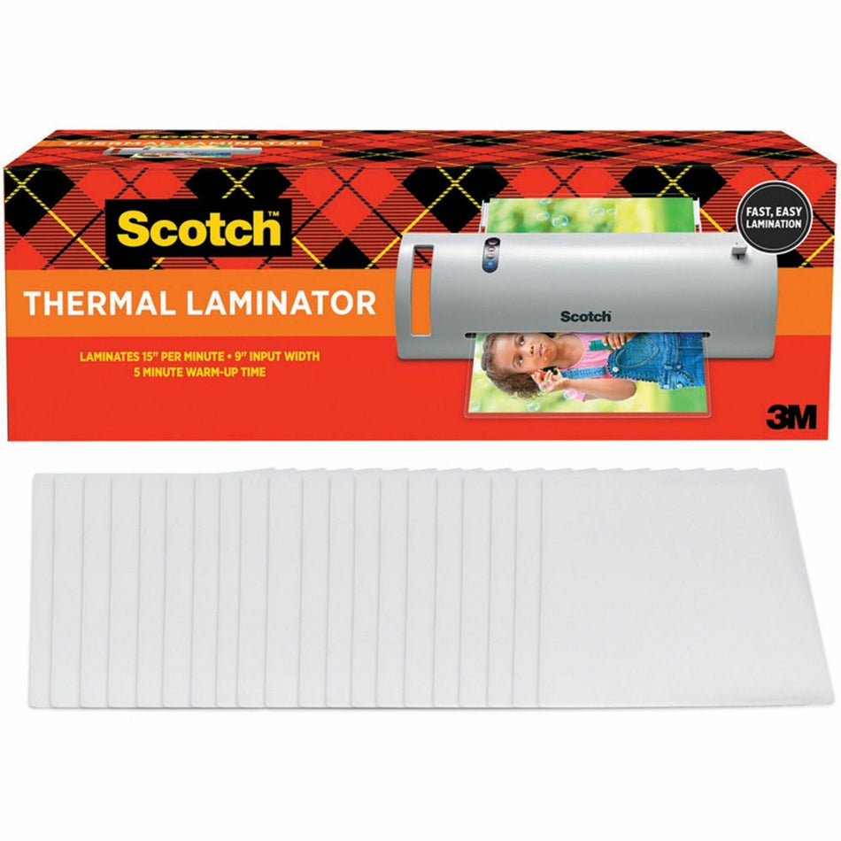 Scotch Thermal Laminator Combo Pack - 9" Lamination Width - 5 mil Lamination Thickness - 4" Height x 14.8" Width x 5.9" Depth