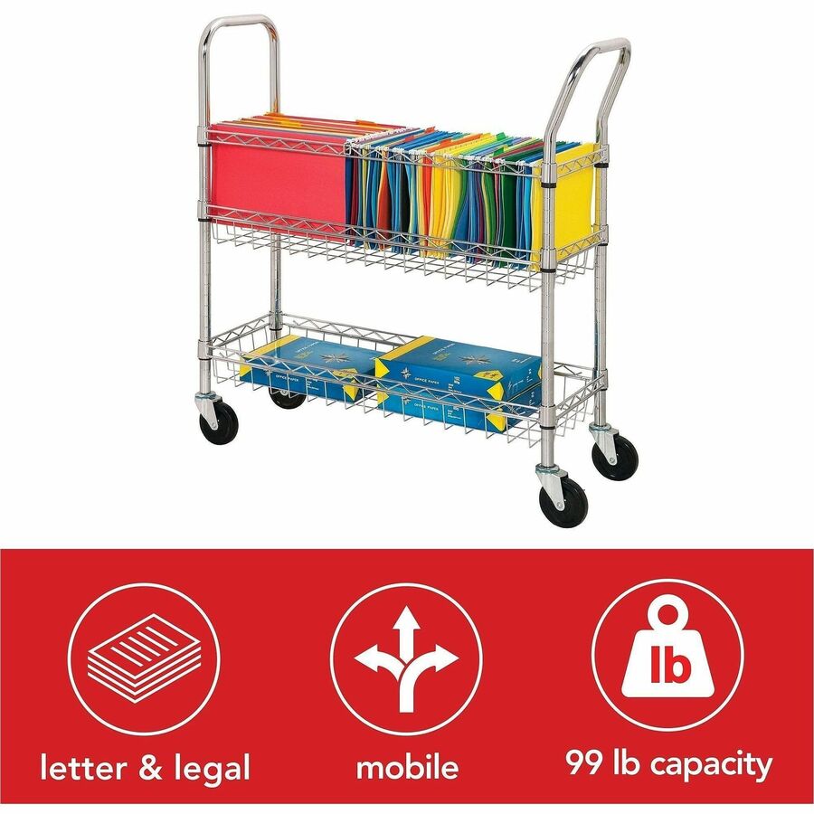 Lorell Mobile Wire Mail Cart - Alternate-Image1