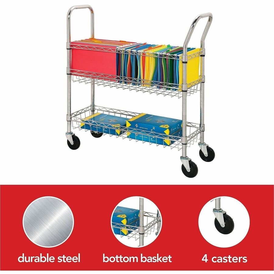 Lorell Mobile Wire Mail Cart - Alternate-Image2