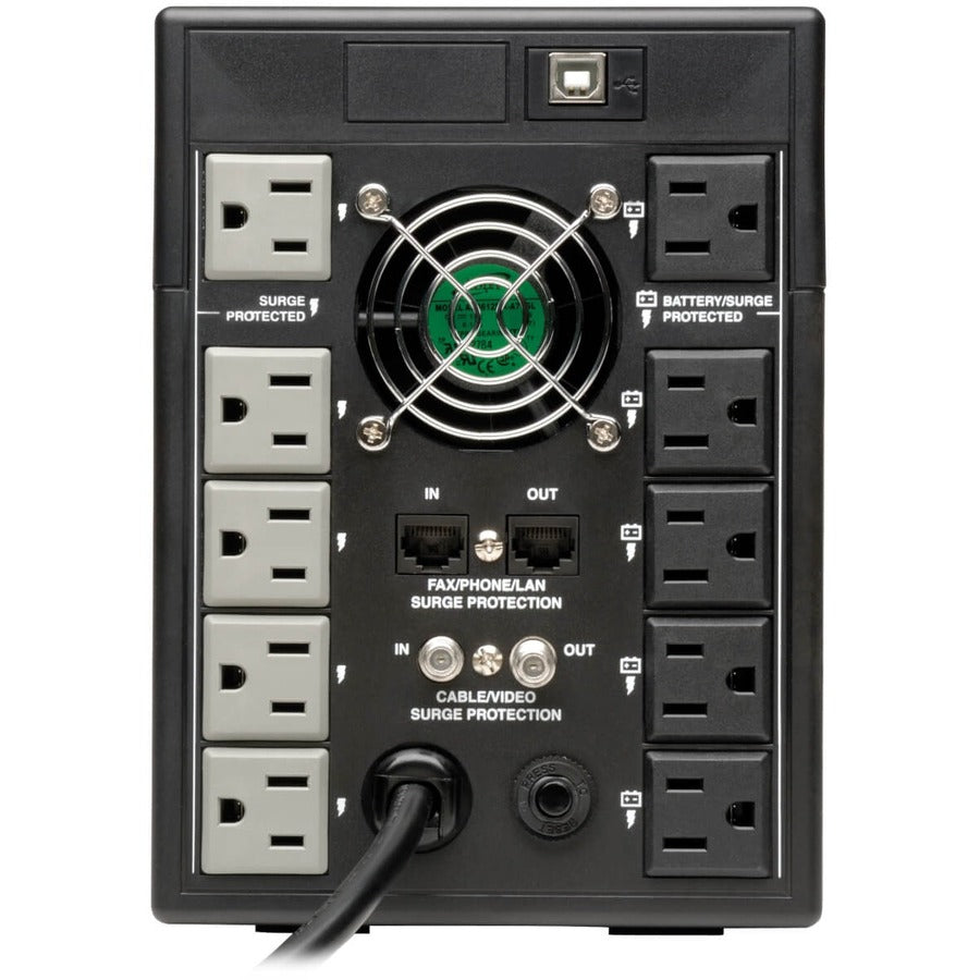 Tripp Lite series OmniSmart OMNI1500LCDT 1500VA Tower UPS - Rear