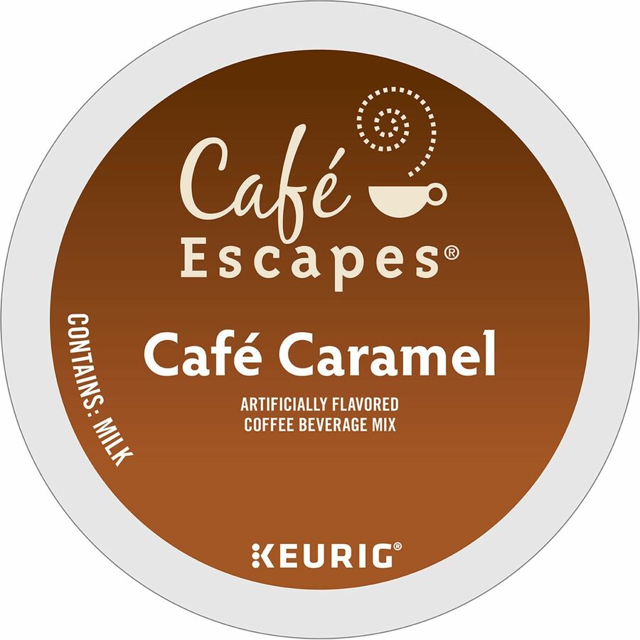 Café Escapes® K-Cup, Pod Café Caramel, Keurig Single-Serve K-Cup Pods, 24 Count - Compatible with Keurig Brewer - Light - K-Cup, Pod - 24 / Pack