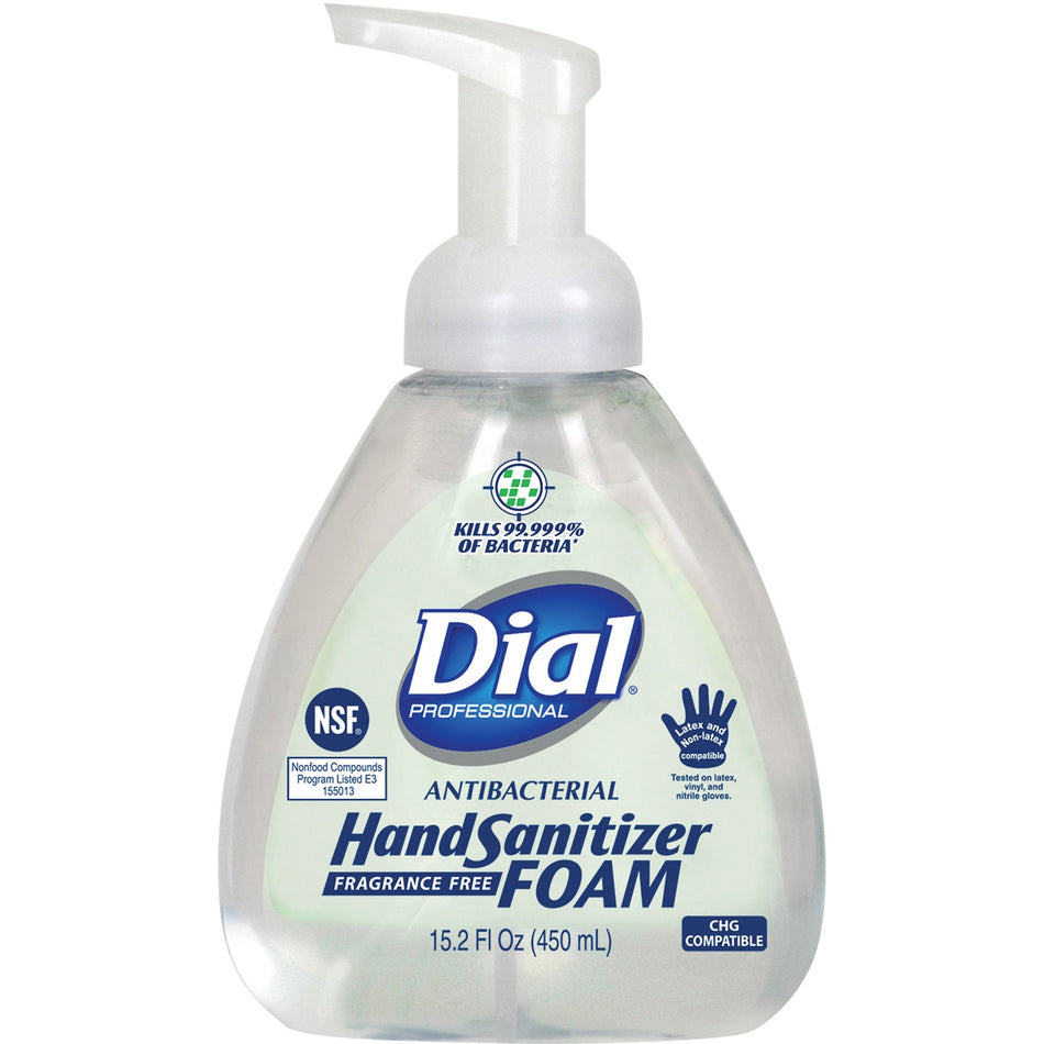 Dial Professional Hand Sanitizer Foam - 15.20 fl oz - Pump Bottle Dispenser - Kill Germs - Hand - Clear - Fragrance-free - 1 Each