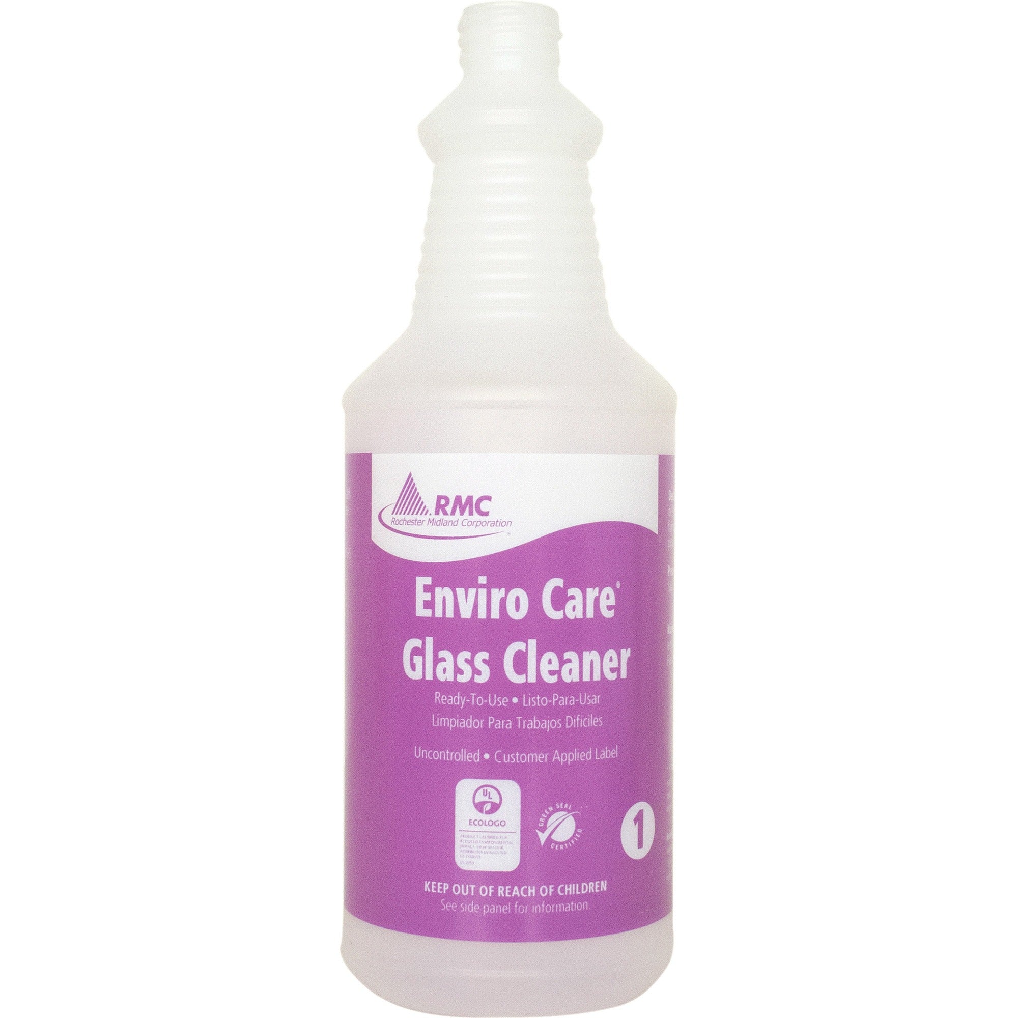 RMC Glass Cleaner Spray Bottle - Frosted Clear - Plastic - 1 Each