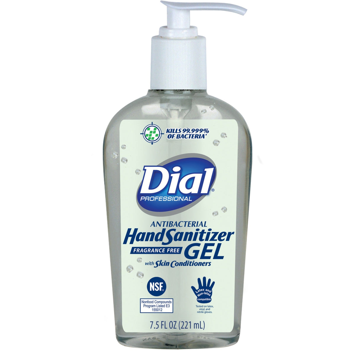 Dial Hand Sanitizer - 7.50 fl oz - Pump Bottle Dispenser - Kill Germs - Hand - Clear - Fragrance-free, Dye-free - 1 Each