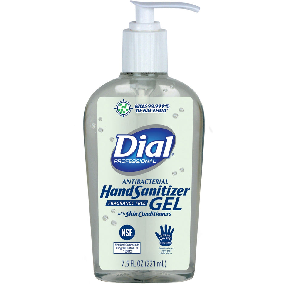Dial Hand Sanitizer - 7.50 fl oz - Pump Bottle Dispenser - Kill Germs - Hand - Clear - Fragrance-free, Dye-free - 1 Each