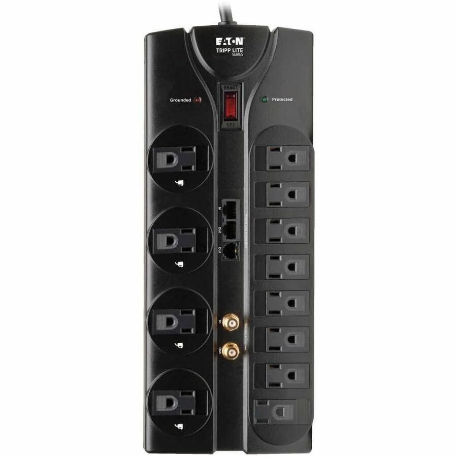 Tripp Lite series Protect It! Surge Suppressor - NEMA 5-15P - 12 x NEMA 5-15R - 1800 VA - 2880 J - 120 V AC Input - 216 kA - Cable Modem/DSL/Fax/Phone, Coaxial Cable Line, Ethernet, Telecommunication - 8 ft