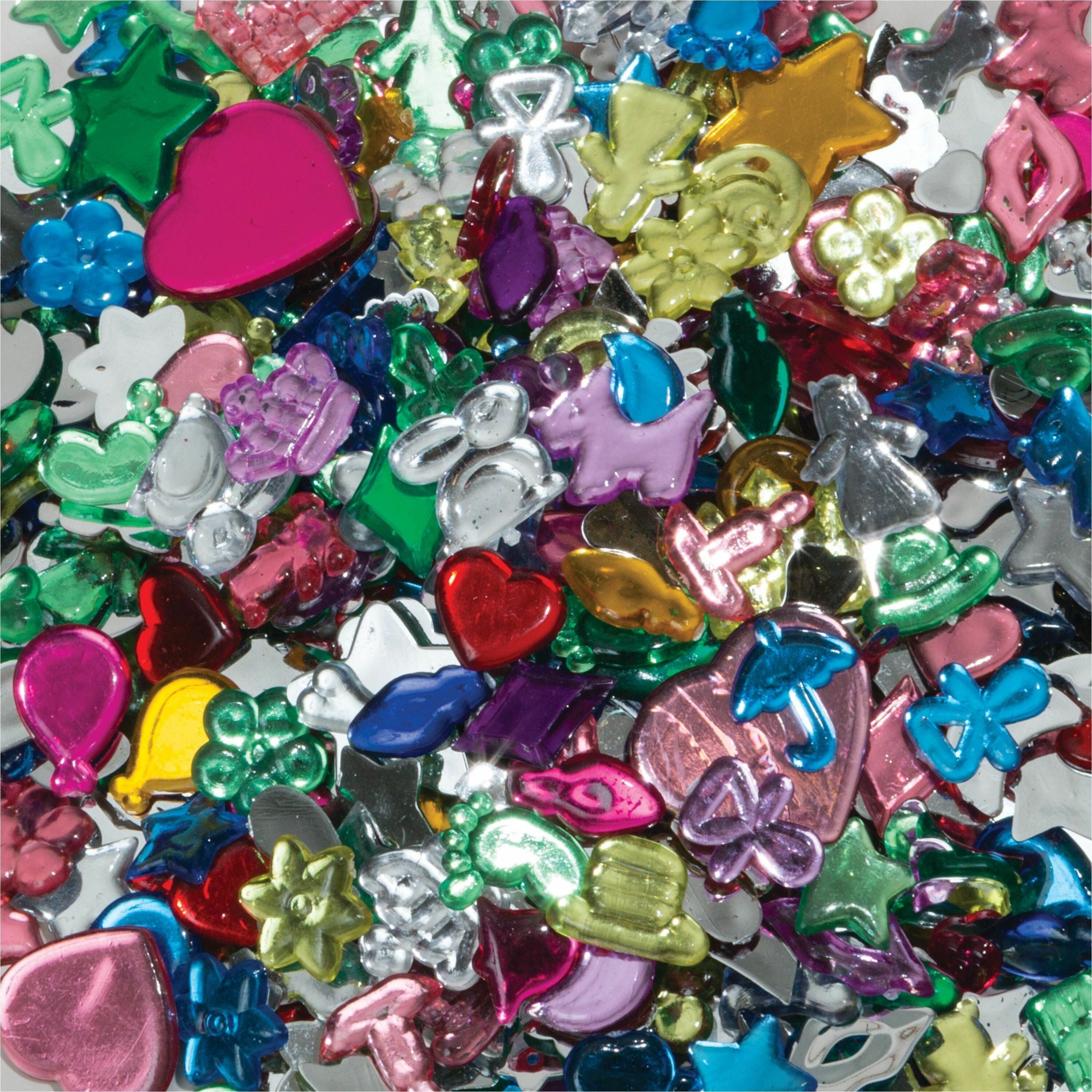 Creativity Street 1/2 lb Acrylic Gems - Assorted - Acrylic - 1 Pack
