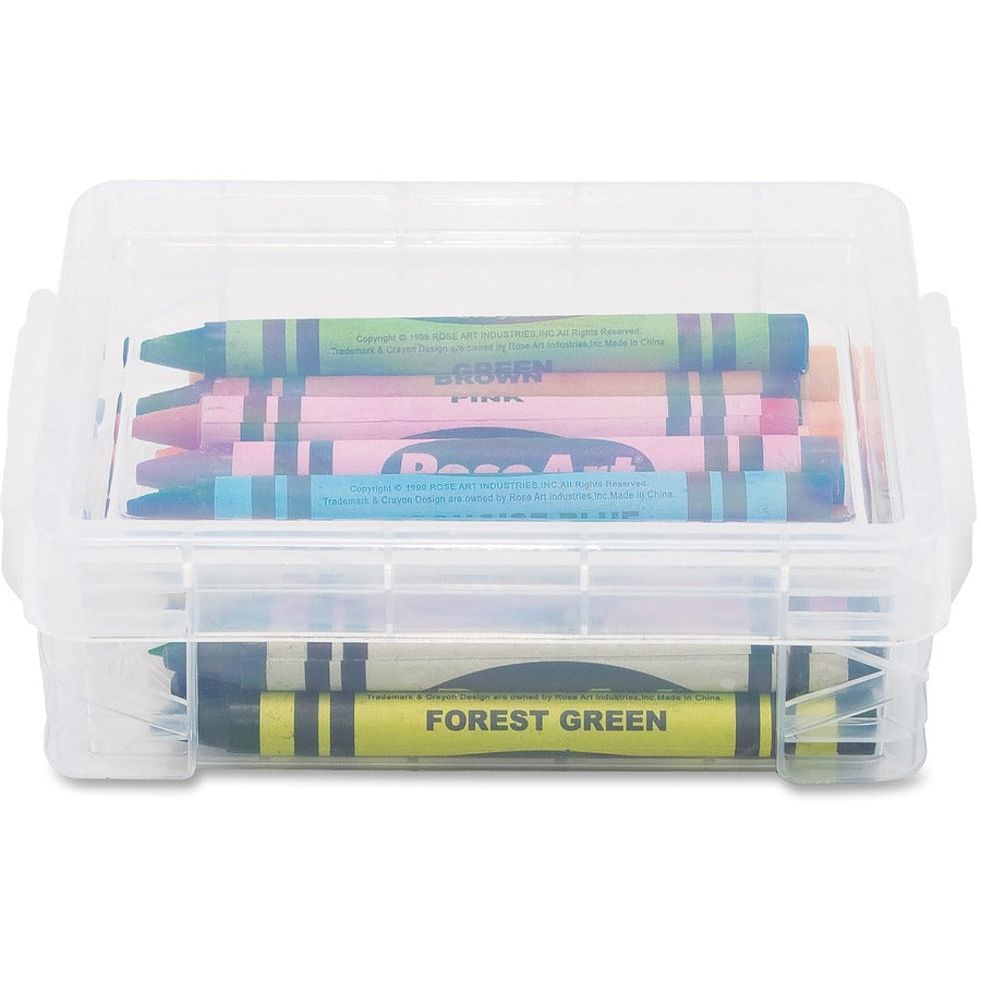 Super Stacker Crayon Box - External Dimensions: 4.8" Width x 3.5" Depth x 1.6" Height - 24 x Crayon - Stackable - Plastic - Clear - For Crayon - 1 Each